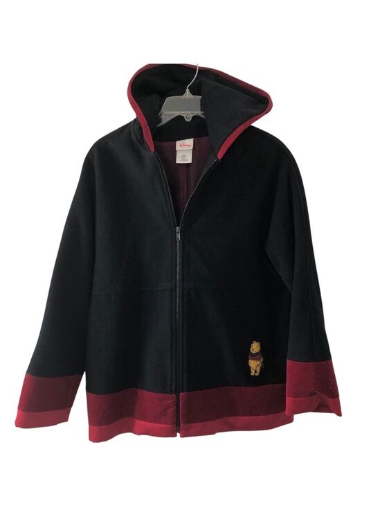 Disney Jackets & Blazers - DISNEY Pooh Bear Vintage Hooded Jacket Size Small Velour Trim